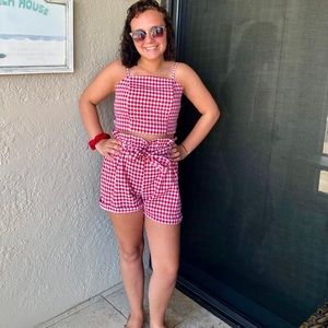 Gingham Self Tie Shorts